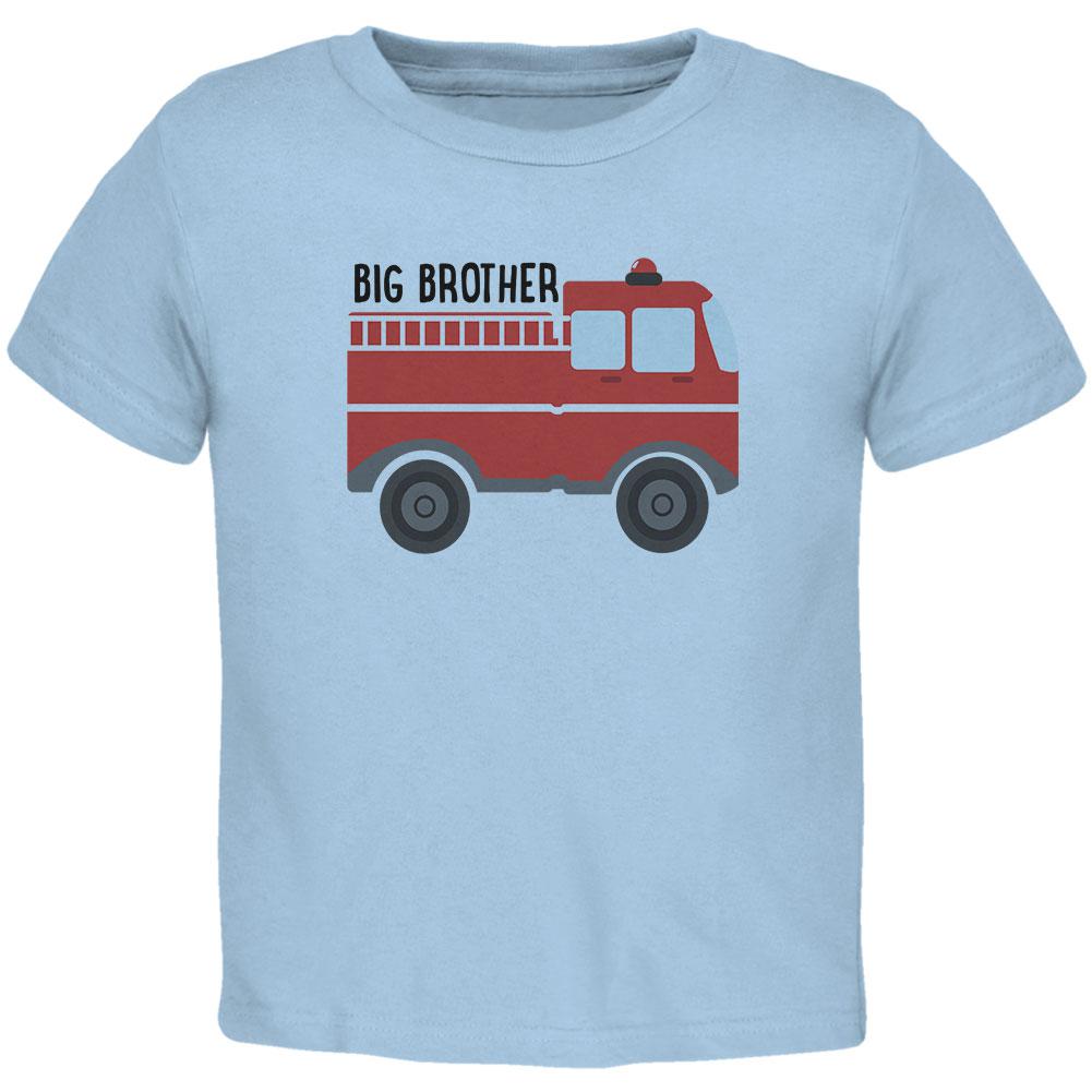 Big Brother Fire Truck Toddler T Shirt Toddler T-Shirts Old Glory 2T Light Blue