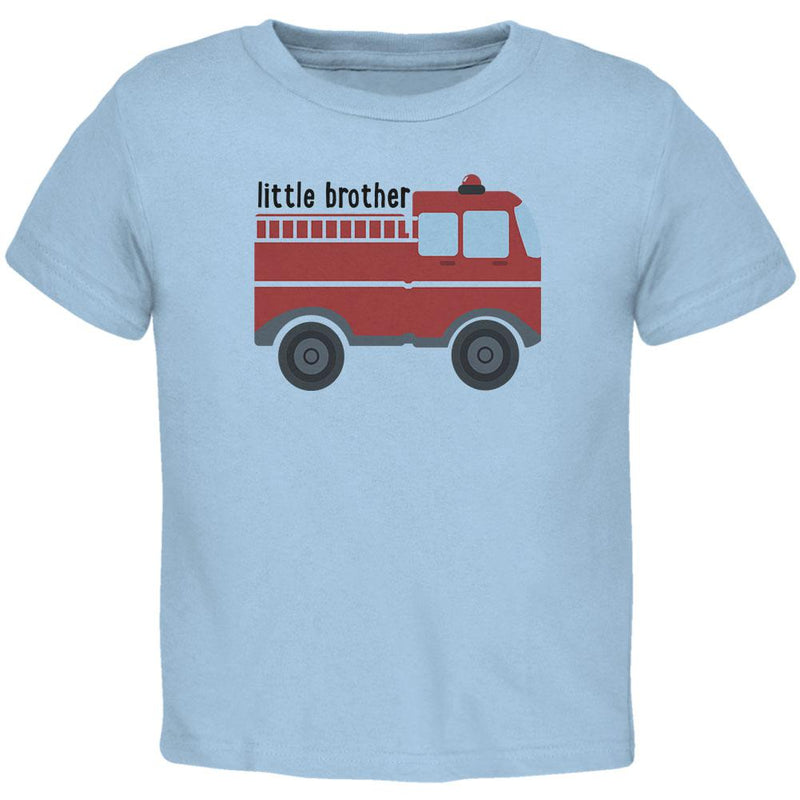 Little Brother Fire Truck Toddler T Shirt Toddler T-Shirts Old Glory 2T Light Blue