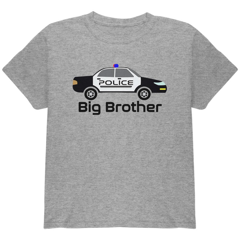 Big Brother Police Car Youth T Shirt Youth T-Shirts Old Glory LG Heather