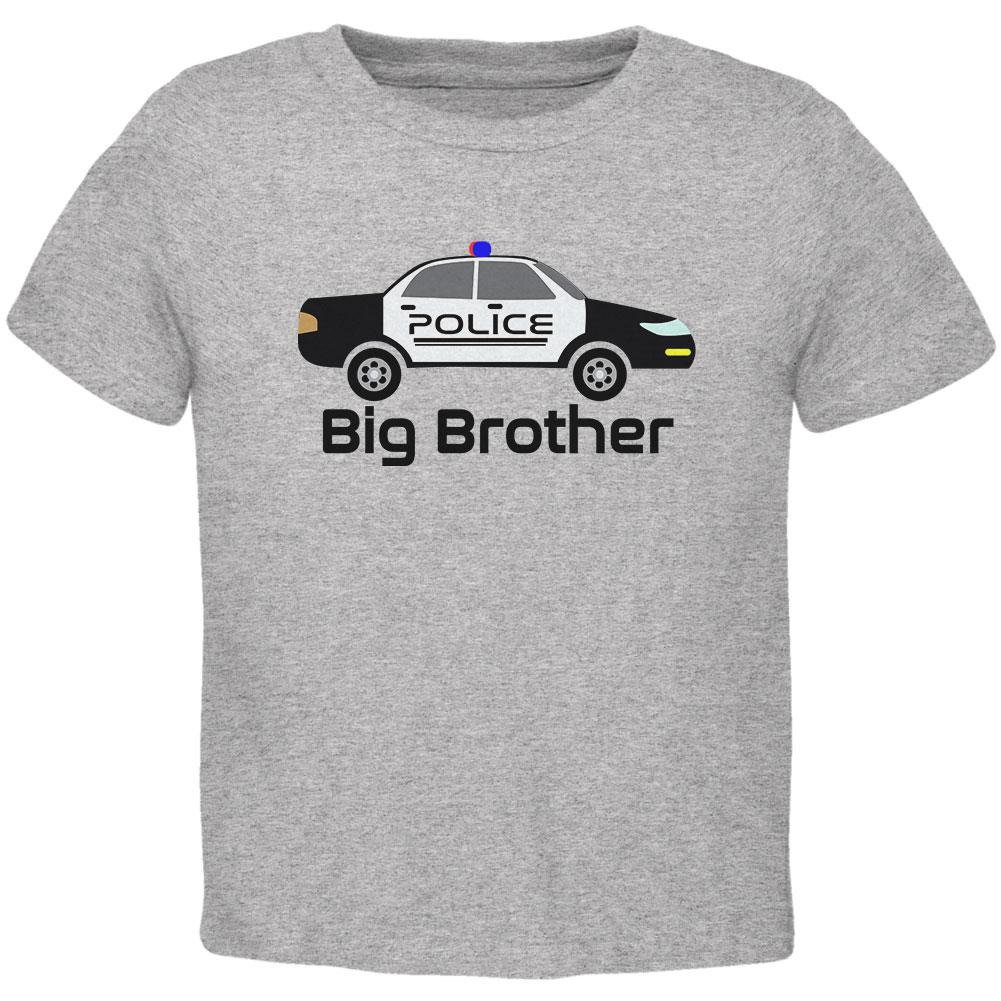 Big Brother Police Car Toddler T Shirt Toddler T-Shirts Old Glory 2T Heather