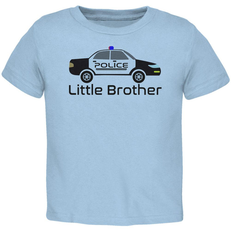 Little Brother Police Car Toddler T Shirt Toddler T-Shirts Old Glory 2T Light Blue