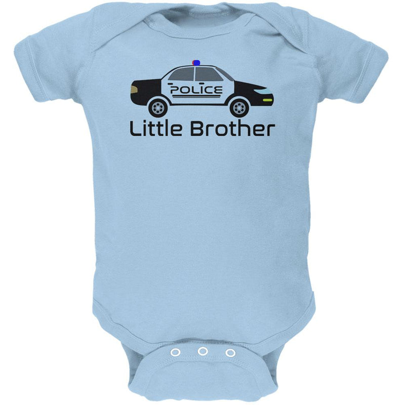Little Brother Police Car Soft Baby One Piece Baby One Piece Old Glory 0-3M Light Blue