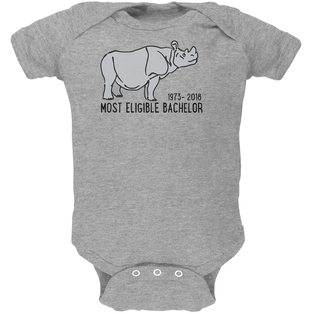 Sudan Last Male White Rhino World's Eligible Bachelor Soft Baby One Piece Baby One Piece Old Glory 0-3M Heather
