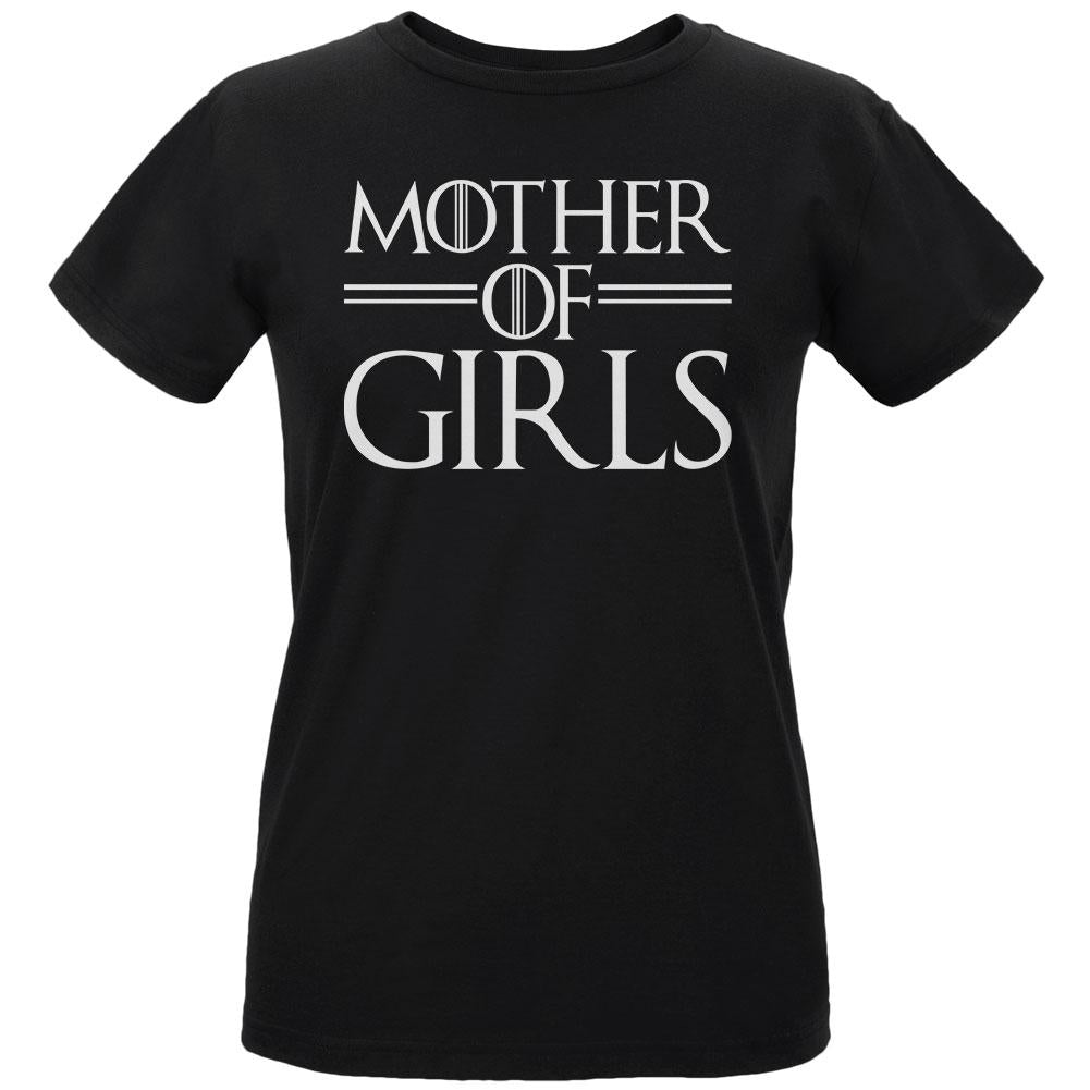 Mother's Day Mother Of Girls Womens Organic T Shirt Women's T-Shirts Old Glory LG Black