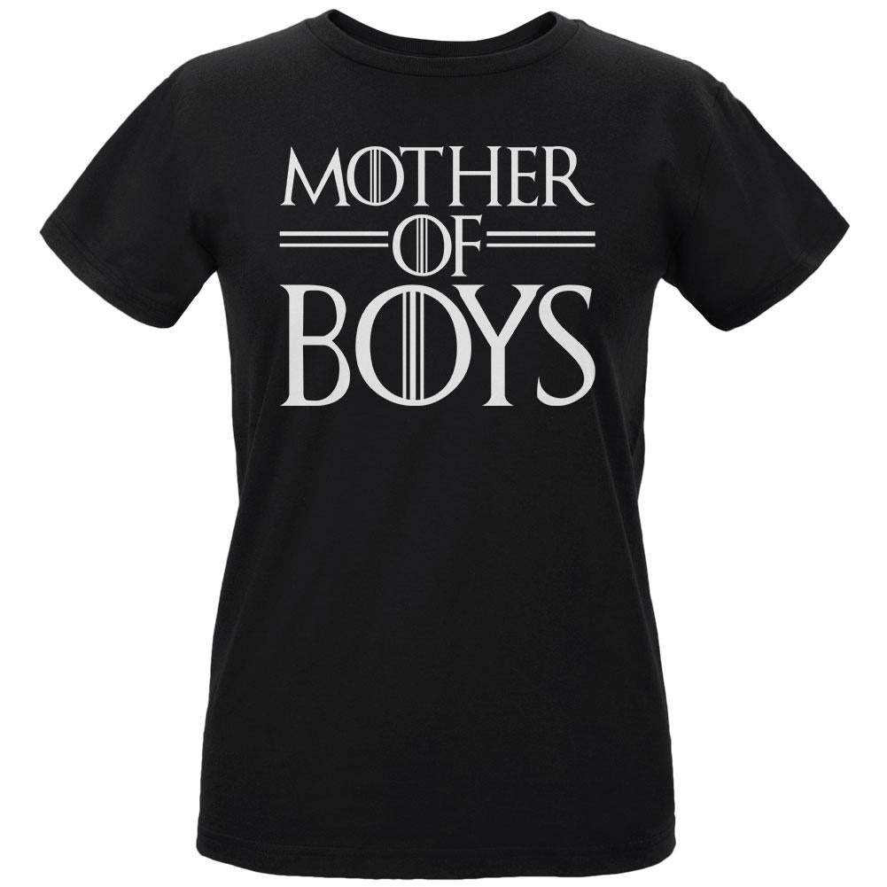 Mother's Day Mother Of Boys Womens Organic T Shirt Women's T-Shirts Old Glory LG Black
