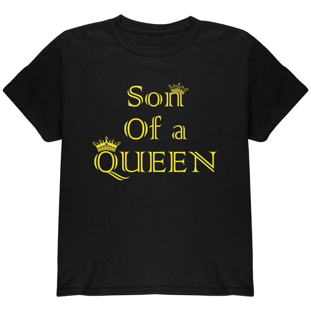 Mother's Day Son Of A Queen Youth T Shirt Youth T-Shirts Old Glory LG Black