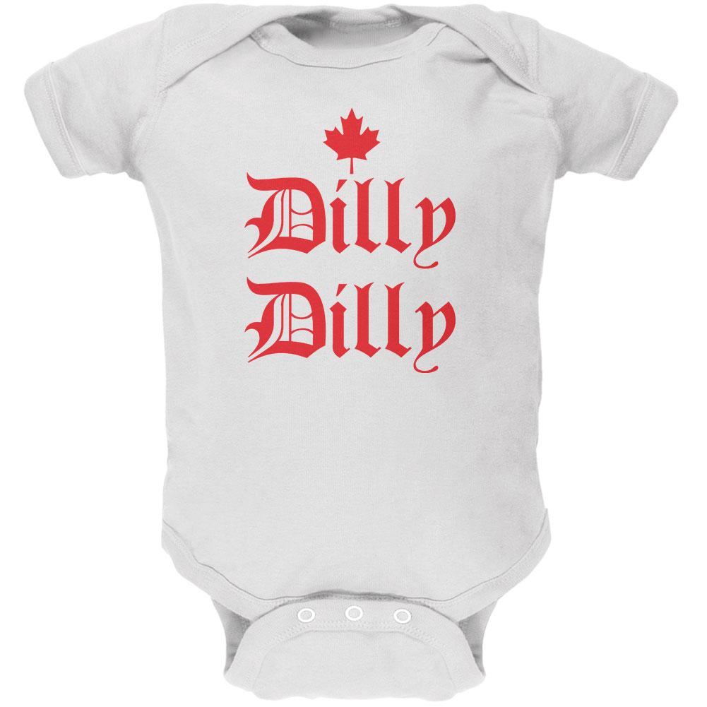 Dilly Dilly Canada Day Flag Maple Leaf Soft Baby One Piece Baby One Piece Old Glory 0-3M White