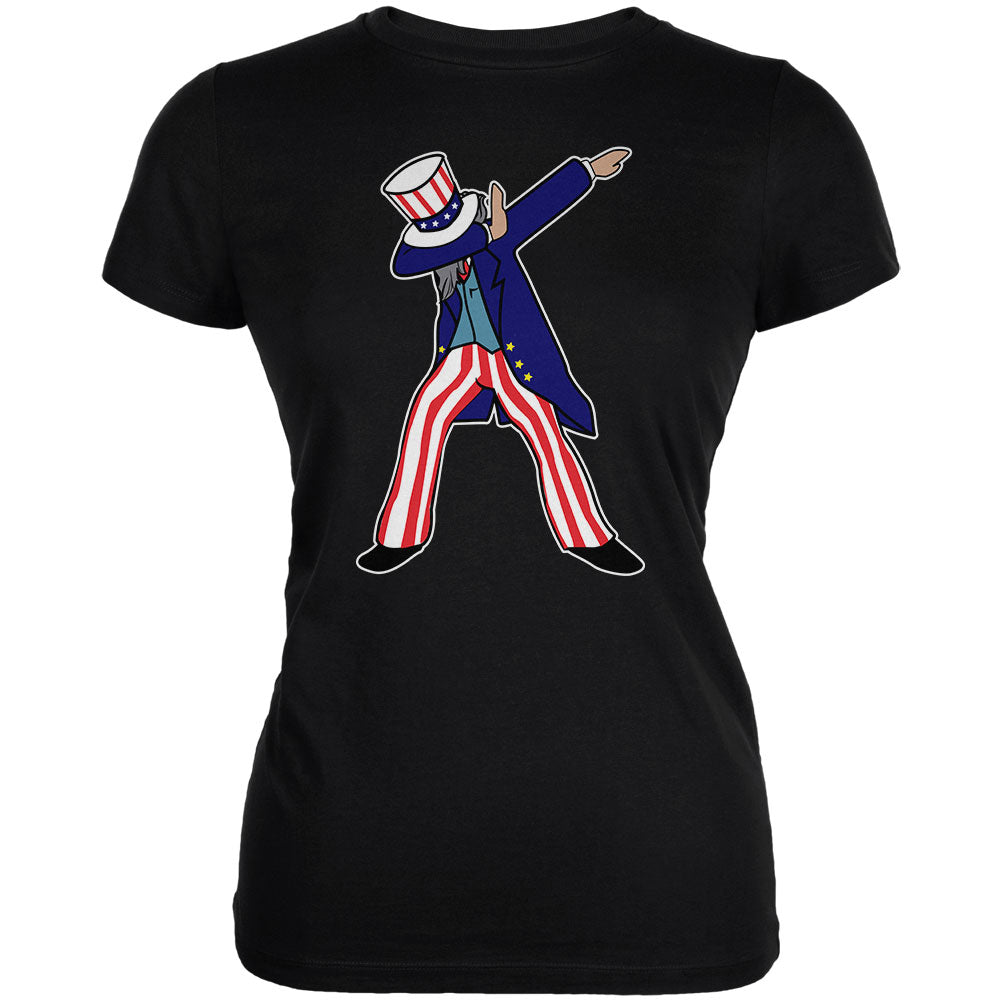 4th Of July Dabbing Uncle Sam Juniors Soft T Shirt Juniors T-Shirts 4th of July 2XL Black