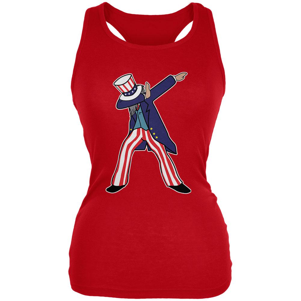 4th Of July Dabbing Uncle Sam Juniors Soft Tank Top Juniors Tank Tops Old Glory 2XL Red
