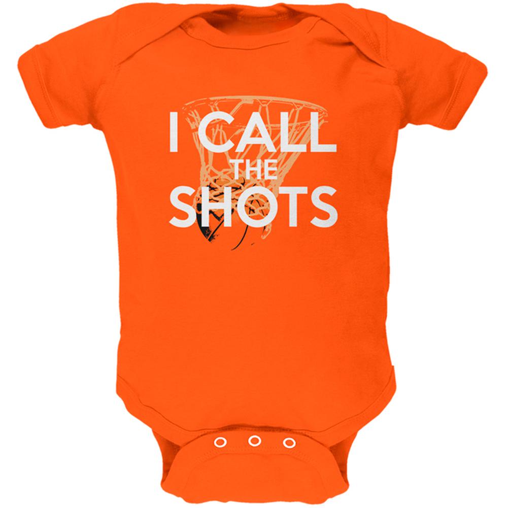 I Call the Shots Basketball Soft Baby One Piece Baby One Piece Old Glory 0-3M Orange