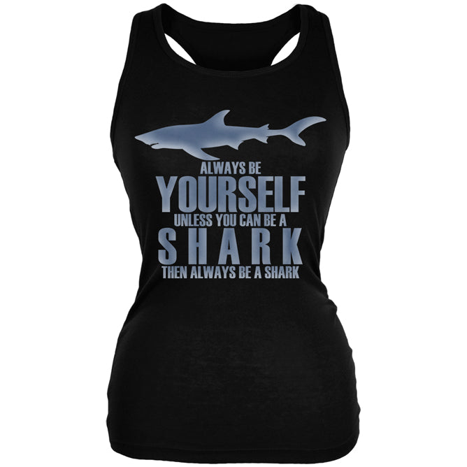 Always Be Yourself Shark Juniors Soft Tank Top Juniors Tank Tops Old Glory 2XL Black
