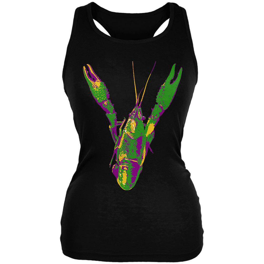 Mardi Gras Crawfish Juniors Soft Tank Top Juniors Tank Tops Old Glory 2XL Black