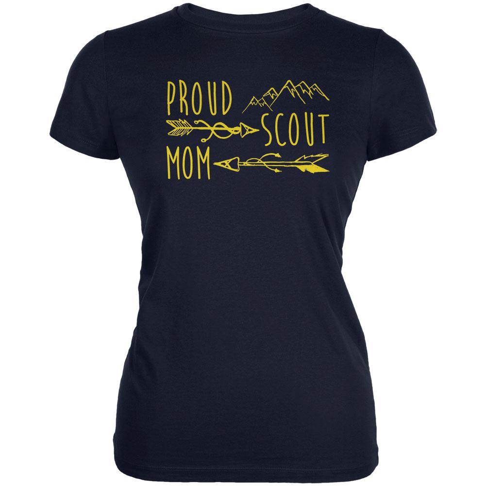 Proud Scout Mom Gold Juniors Soft T Shirt Juniors T-Shirts Old Glory 2XL Navy