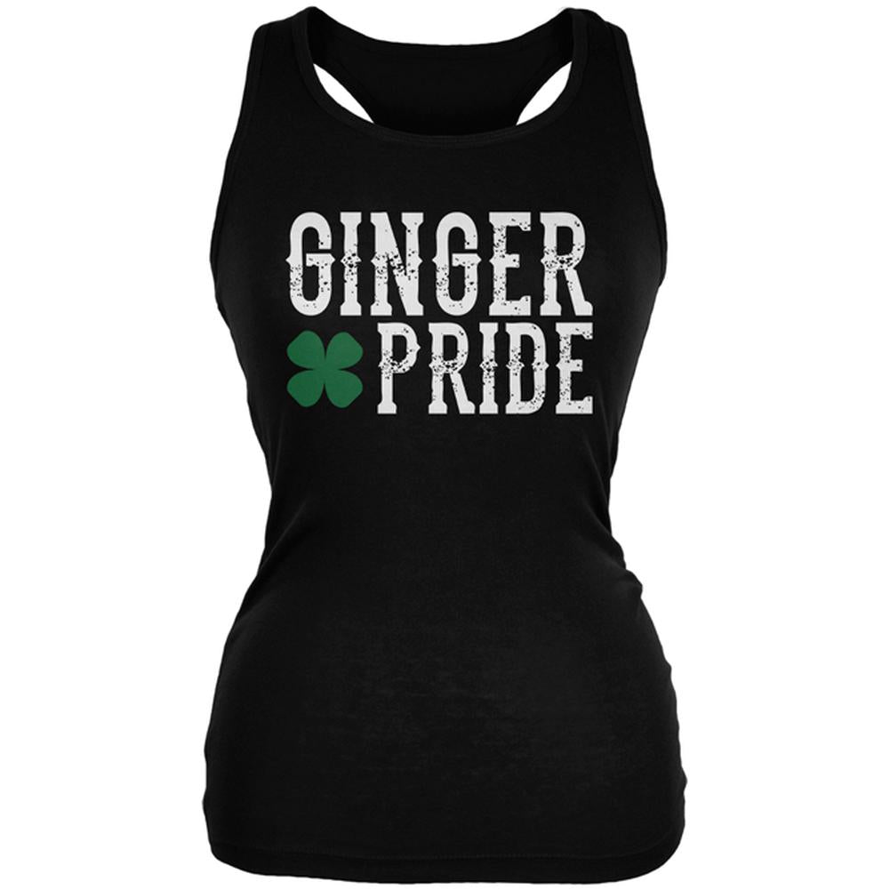 St. Patricks Day Ginger Pride Juniors Soft Tank Top Juniors Tank Tops Old Glory 2XL Black