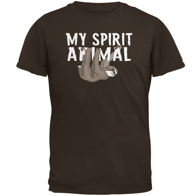 Sloth is My Spirit Animal Mens T Shirt Men's T-Shirts Old Glory 2XL Brown