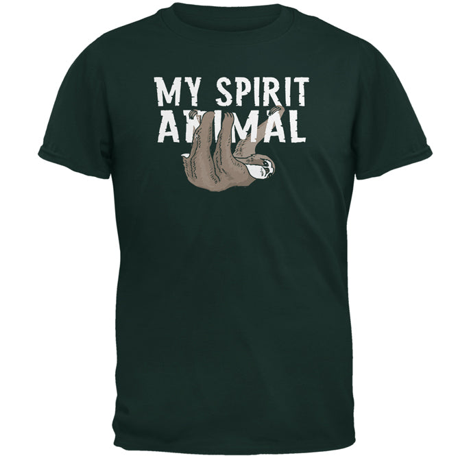 Sloth is My Spirit Animal Mens T Shirt Men's T-Shirts Old Glory 2XL Forest Green