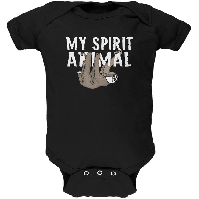 Sloth is My Spirit Animal Soft Baby One Piece Baby One Piece Old Glory 0-3M Black