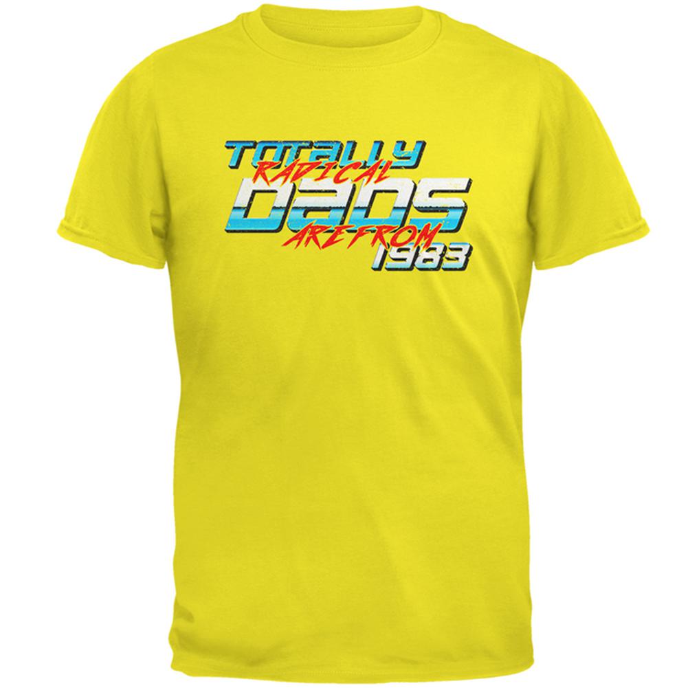 Totally Radical Dads 1983 Birthday Mens T Shirt Men's T-Shirts Old Glory 2XL Bright Yellow