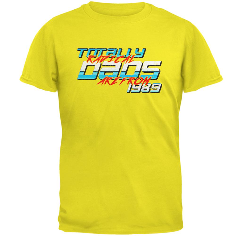 Totally Radical Dads 1989 Birthday Mens T Shirt Men's T-Shirts Old Glory 2XL Bright Yellow