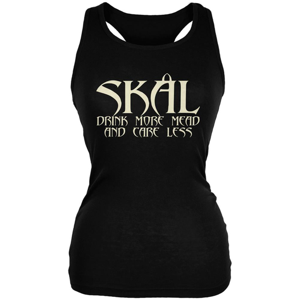 Viking Skal Drink More Mead Worry Less Juniors Soft Tank Top Juniors Tank Tops Old Glory 2XL Black