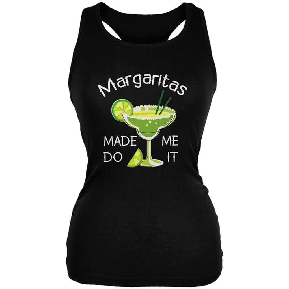 Cinco de Mayo Margaritas Made Me Do It Juniors Soft Tank Top Juniors Tank Tops Old Glory 2XL Black