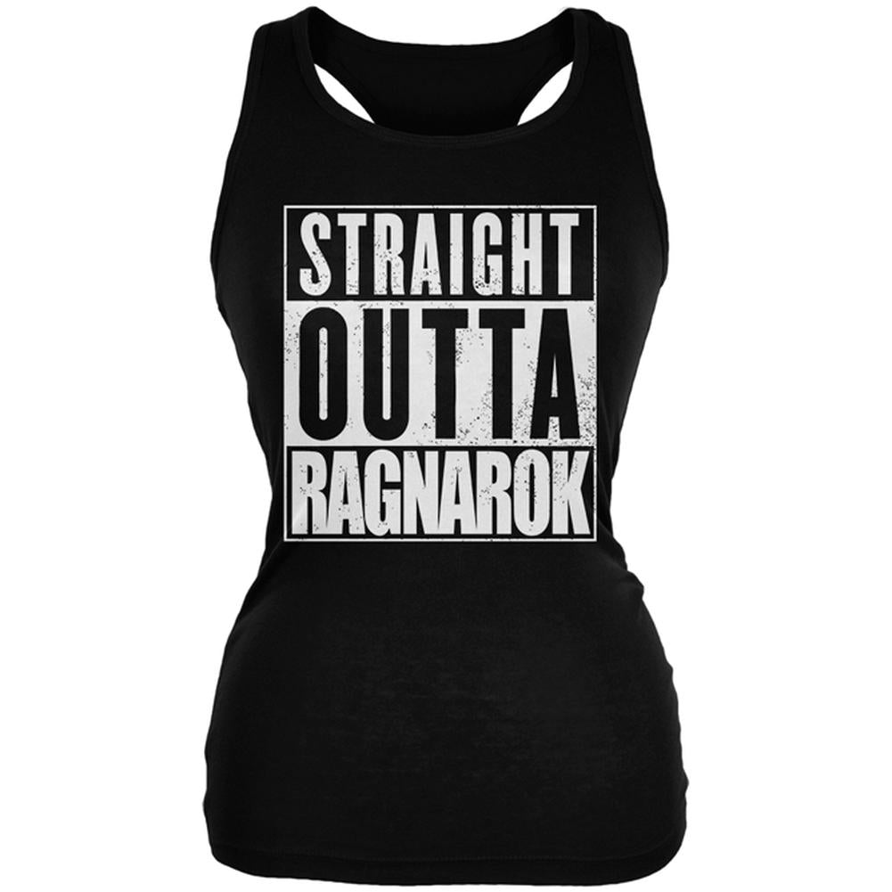 Straight Outta Valhalla VIking Valkyrie Juniors Soft Tank Top Juniors Tank Tops Old Glory 2XL Black