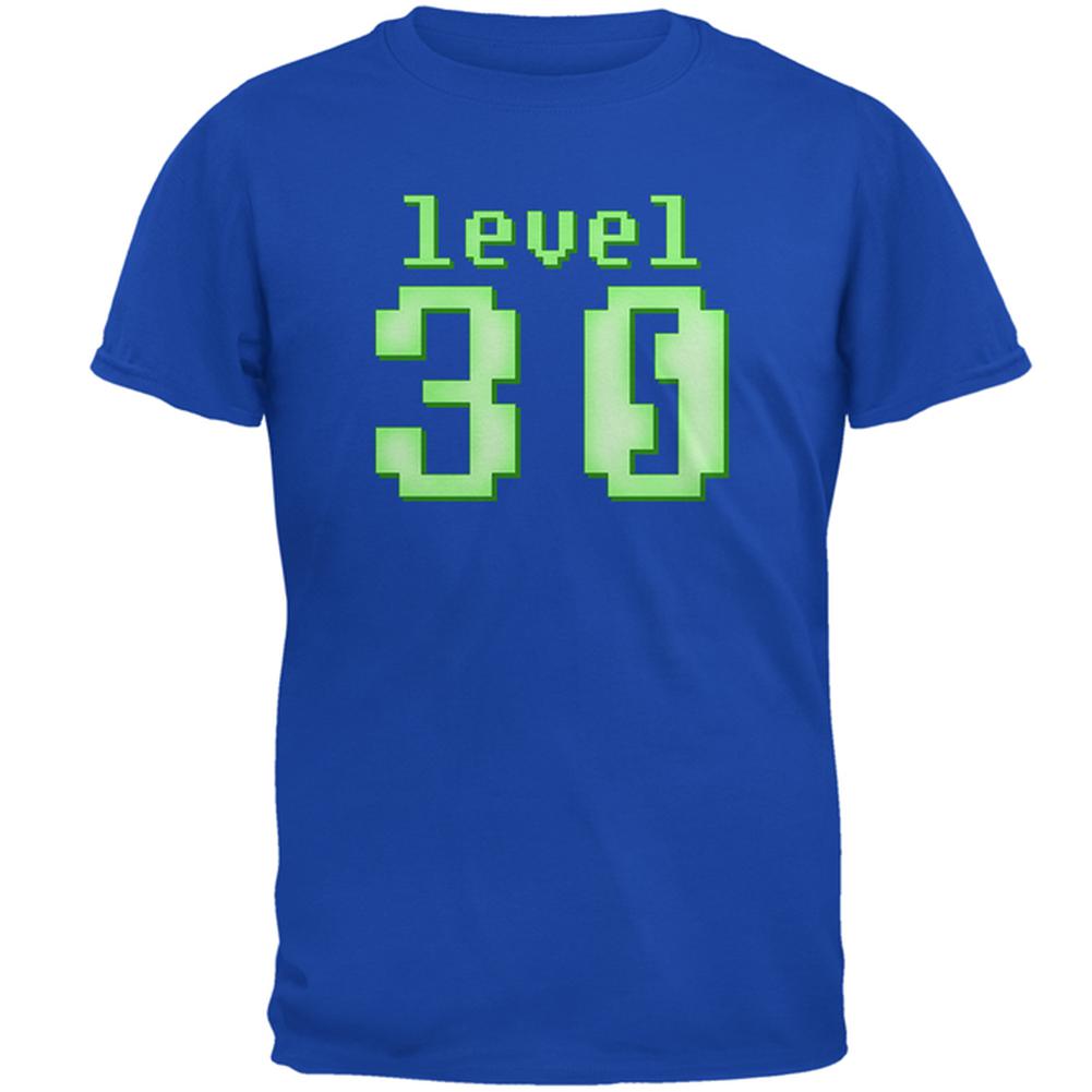 Gamer Milestone Birthday Level 30 Mens Soft T Shirt Men's T-Shirts Old Glory 2XL Royal