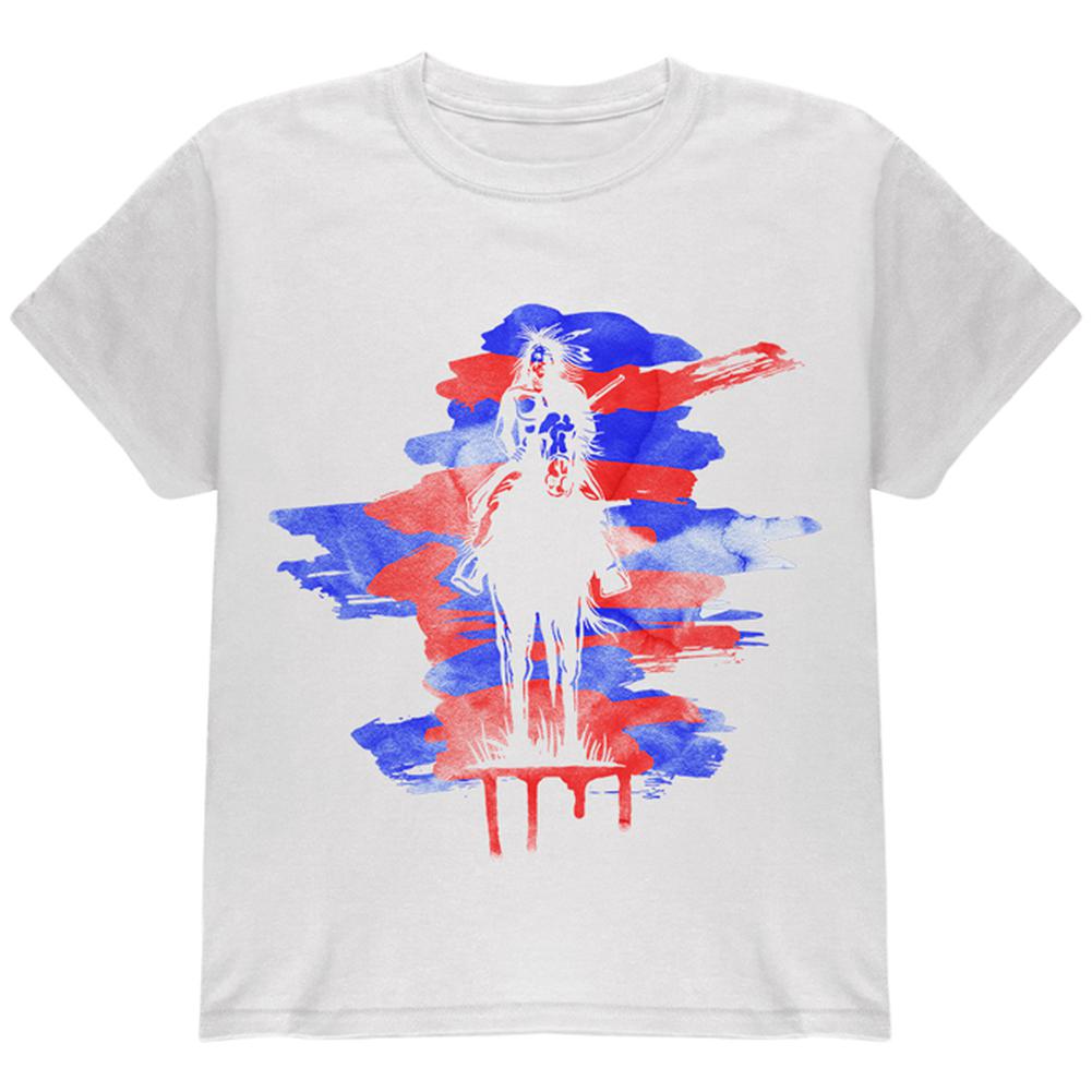 4th of July Original American Youth T Shirt Youth T-Shirts Old Glory LG White