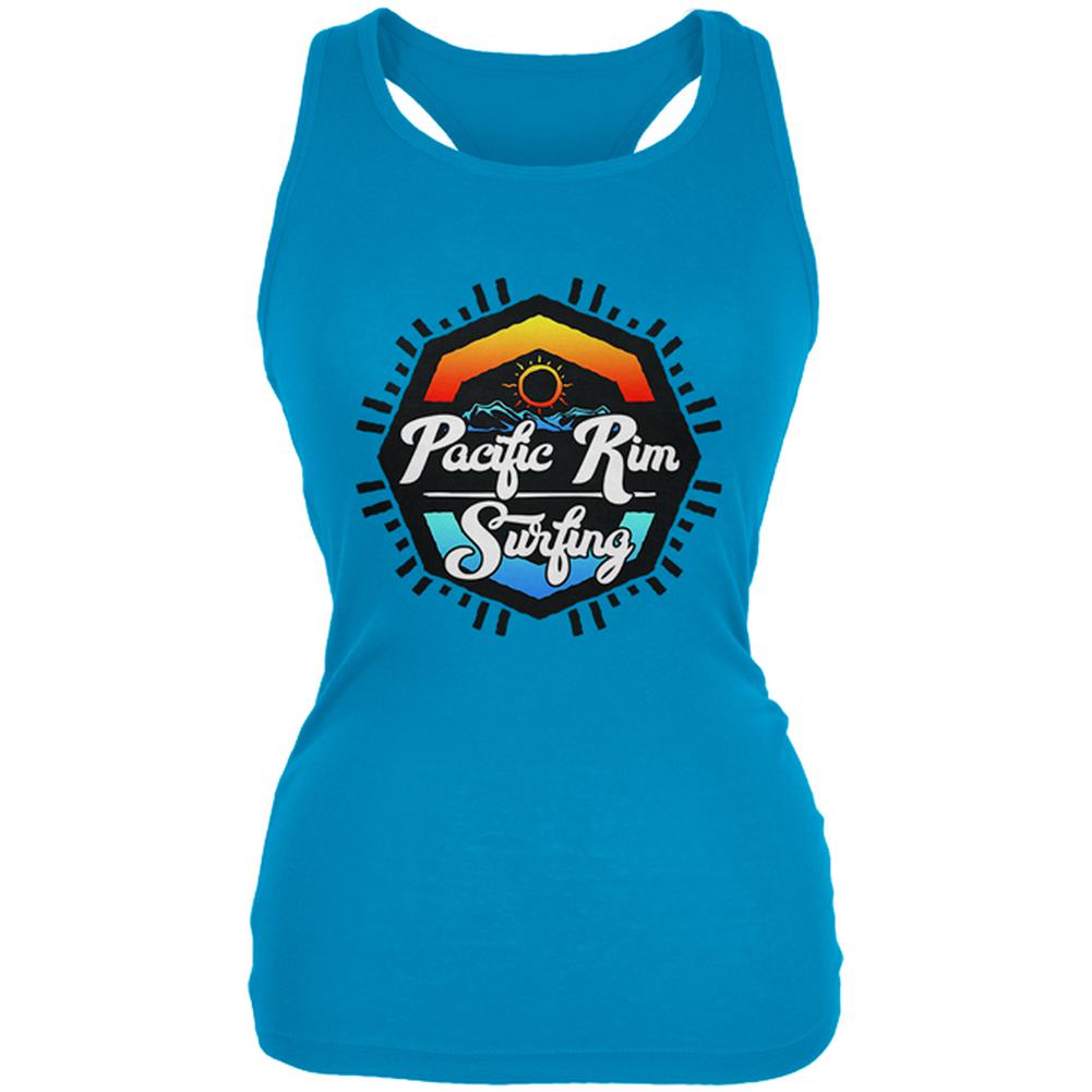 Pacific Rim Surfing Juniors Soft Tank Top Juniors Tank Tops Old Glory 2XL Turquoise