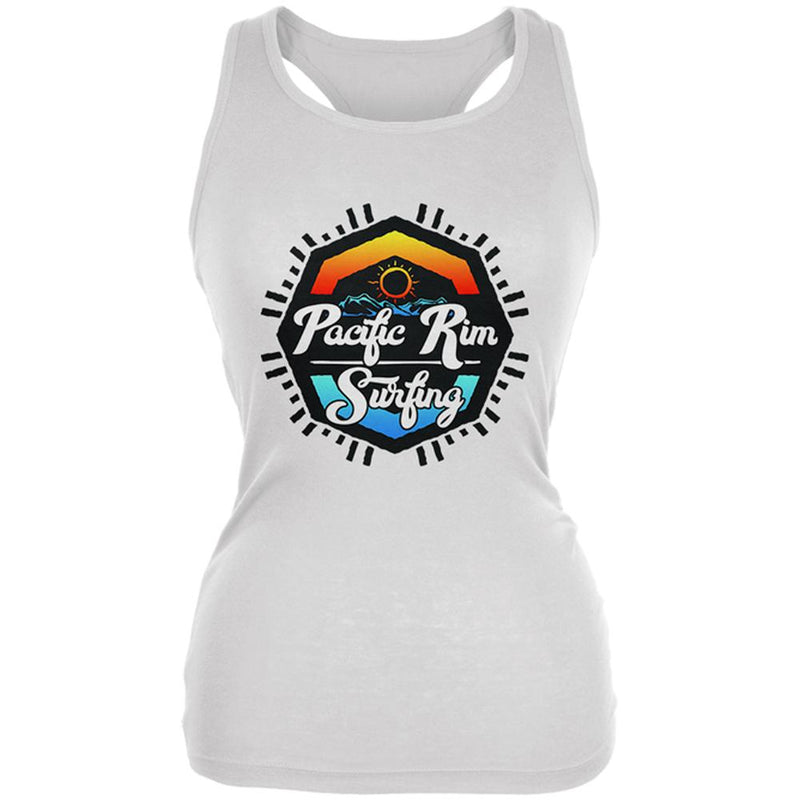 Pacific Rim Surfing Juniors Soft Tank Top Juniors Tank Tops Old Glory 2XL White