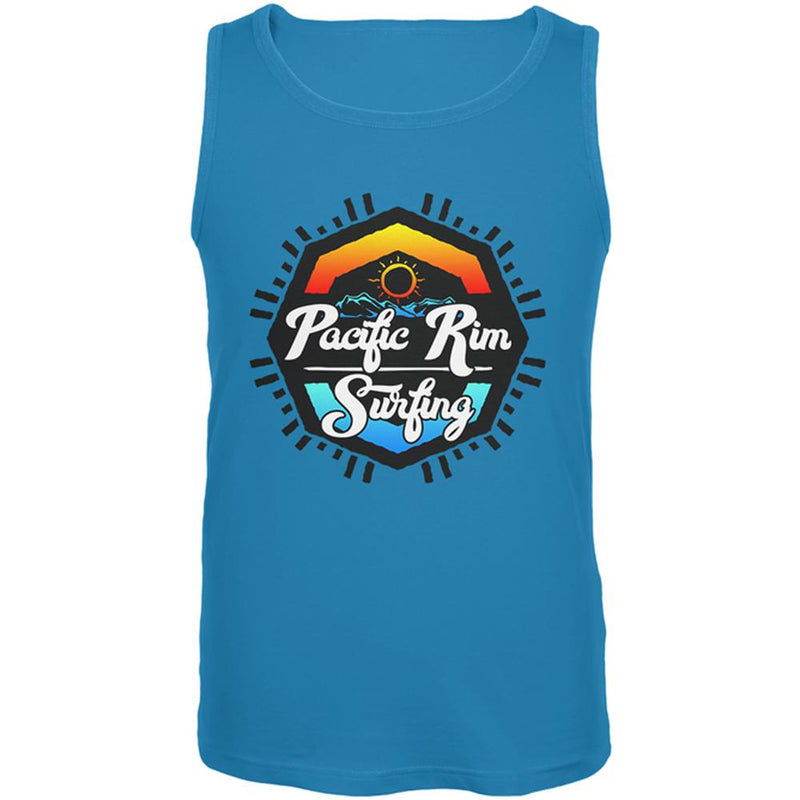 Pacific Rim Surfing Mens Tank Top Men's Tank Tops Old Glory LG Turquoise