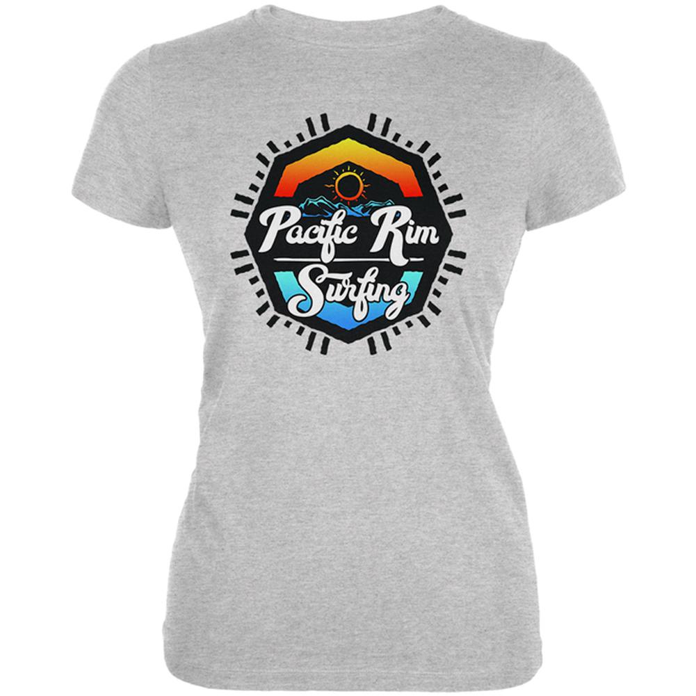 Pacific Rim Surfing Juniors Soft T Shirt Juniors T-Shirts Old Glory 2XL Heather