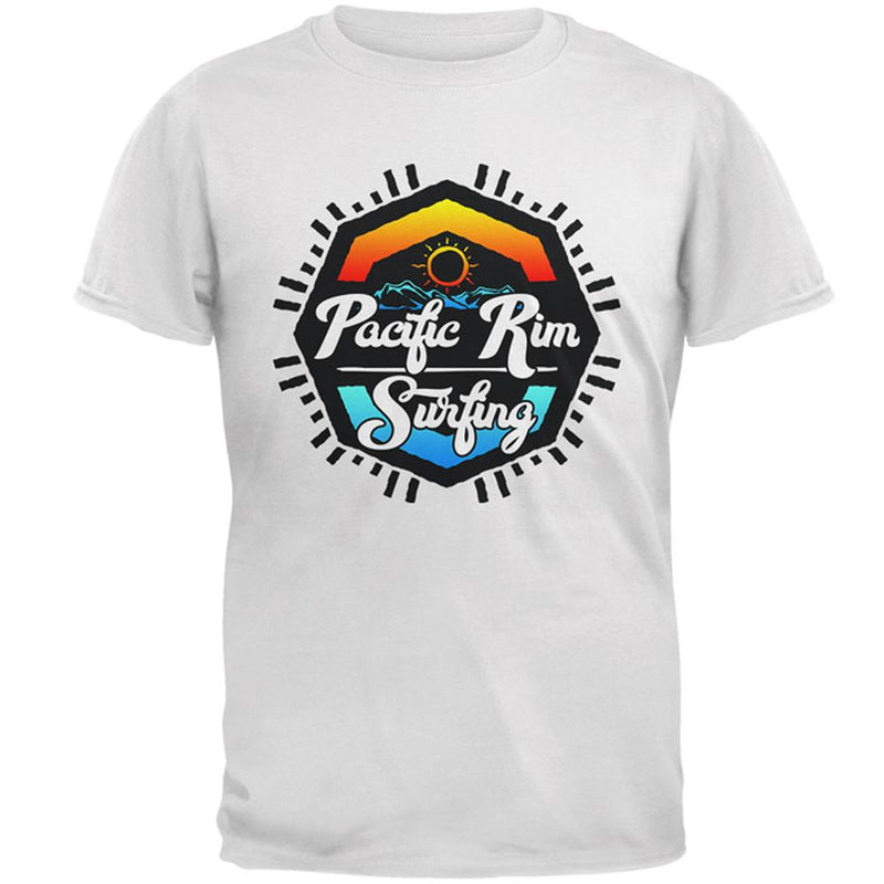 Pacific Rim Surfing Mens Soft T Shirt Men's T-Shirts Old Glory 2XL White