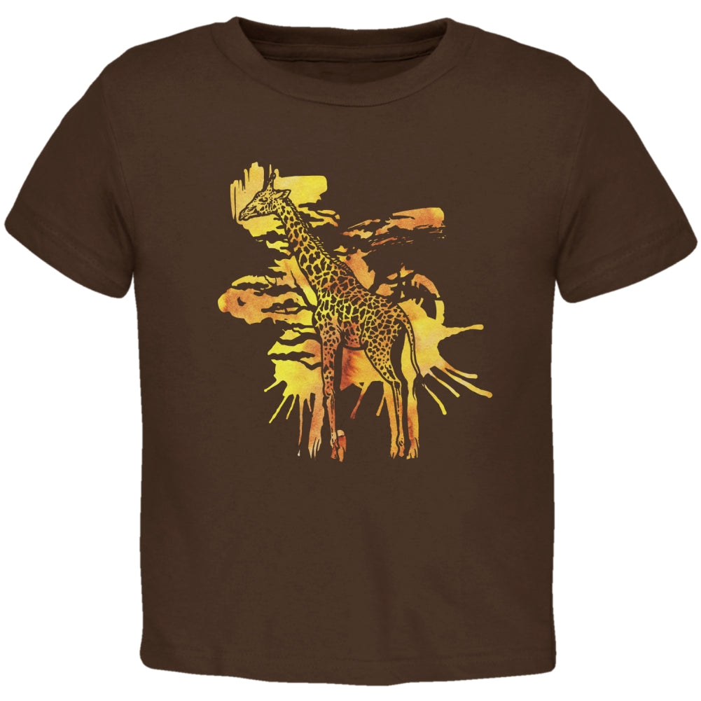 Giraffe Safari Splatter Toddler T Shirt Toddler T-Shirts Old Glory 2T Brown