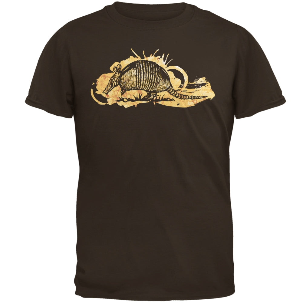 Armadillo Watercolor Splatter Mens T Shirt Men's T-Shirts global 2XL Brown