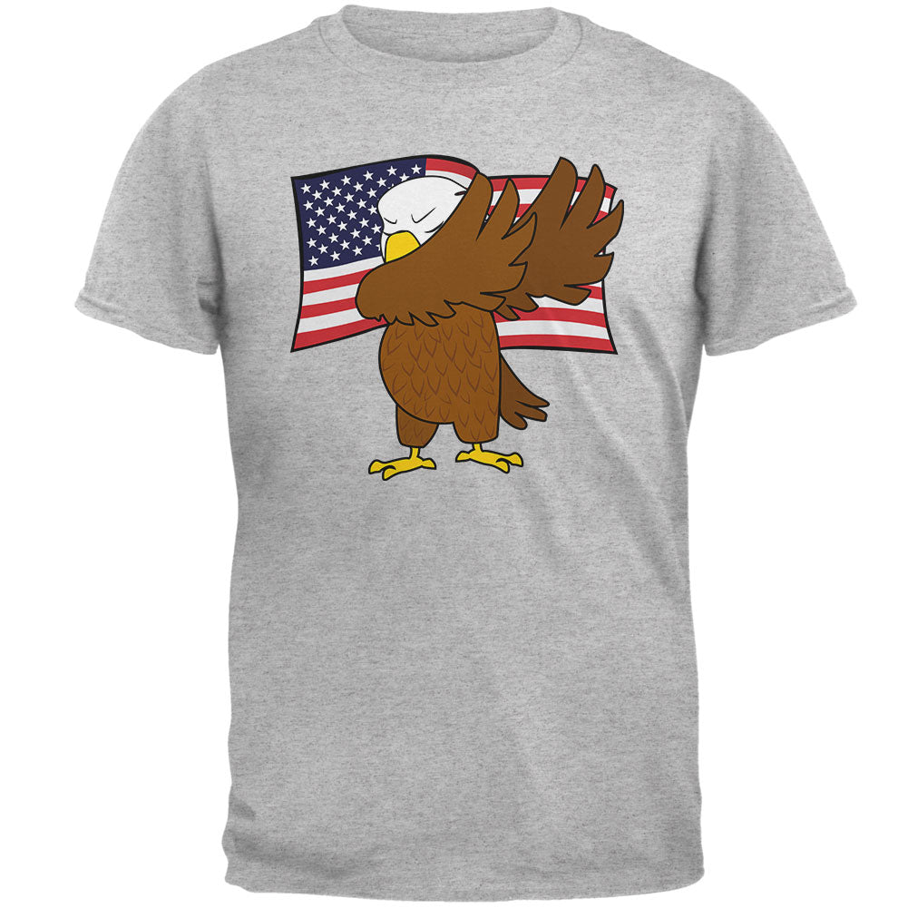 4th Of July America Dabbing Bald Eagle Mens T Shirt Men's T-Shirts 4th of July 2XL Heather