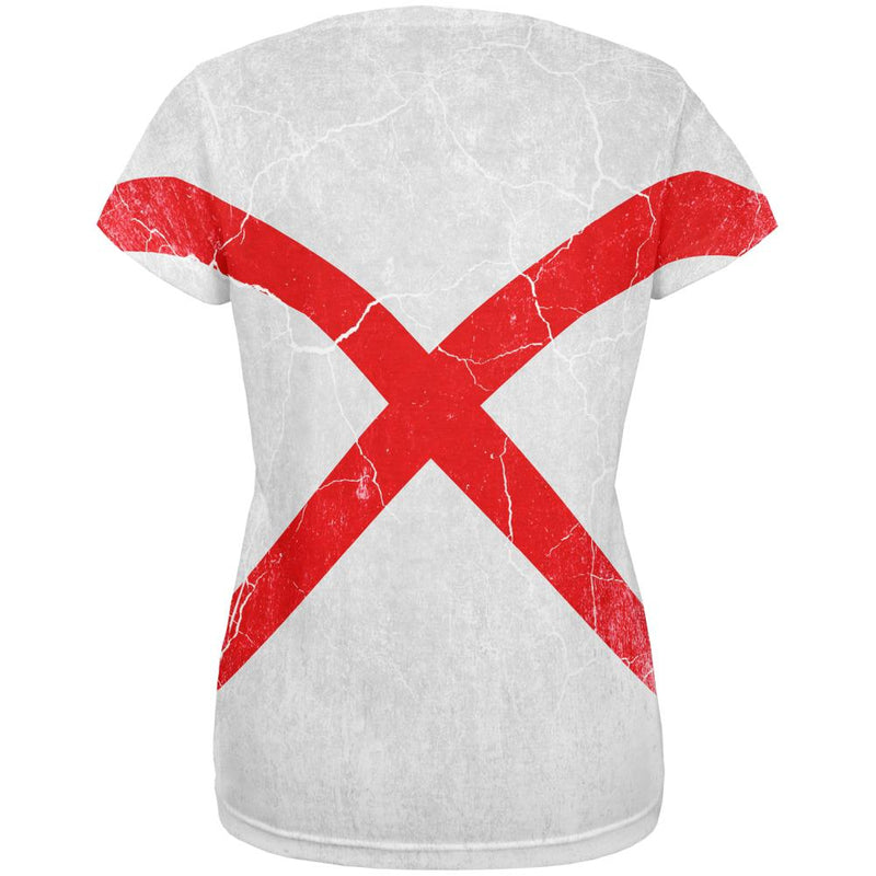 Alabama Vintage Distressed State Flag All Over Womens T Shirt Women's T-Shirts Old Glory