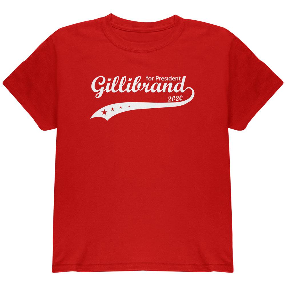 Election 2020 Kirsten Gillibrand for President Swoosh Youth T Shirt Youth T-Shirts Old Glory LG Red