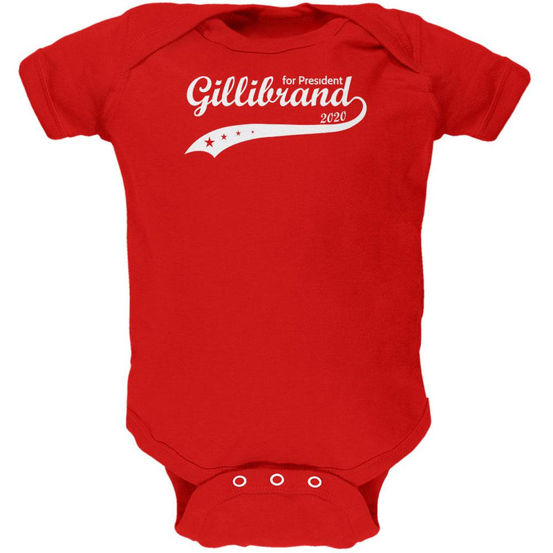 Election 2020 Kirsten Gillibrand for President Swoosh Soft Baby One Piece Baby One Piece Old Glory 0-3M Red