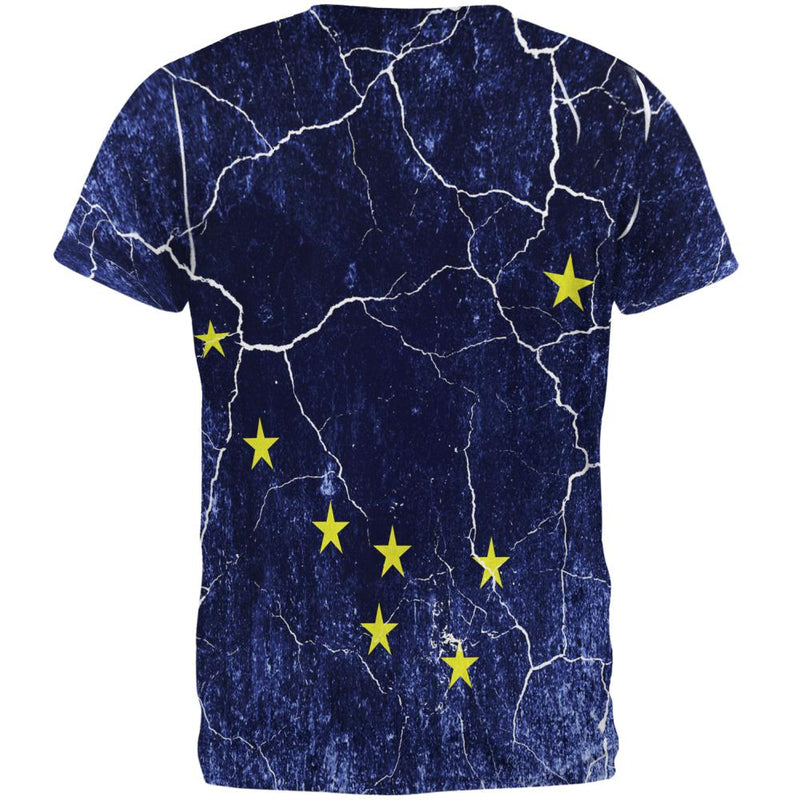 Alaska Vintage Distressed State Flag All Over Mens T Shirt Men's T-Shirts Old Glory