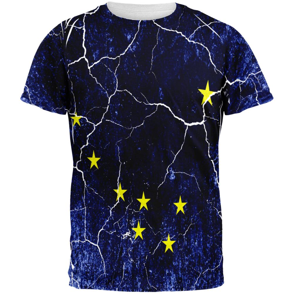 Alaska Vintage Distressed State Flag All Over Mens T Shirt Men's T-Shirts Old Glory 2XL Multi