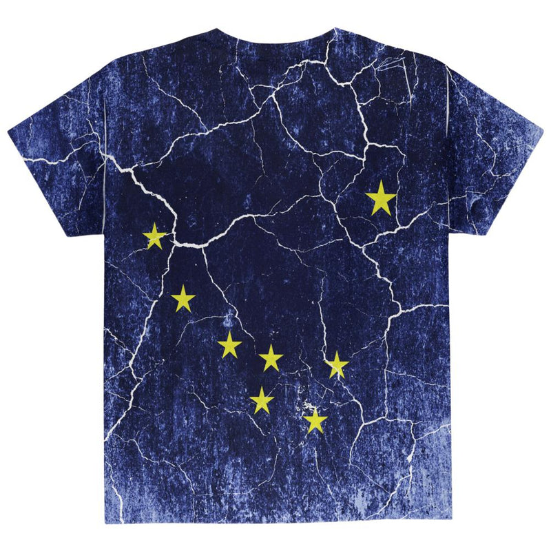 Alaska Vintage Distressed State Flag All Over Youth T Shirt Youth T-Shirts Old Glory