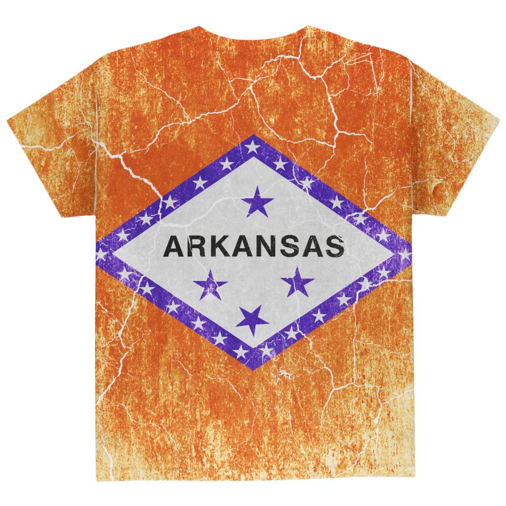Arkansas Vintage Distressed State Flag All Over Youth T Shirt Youth T-Shirts Old Glory