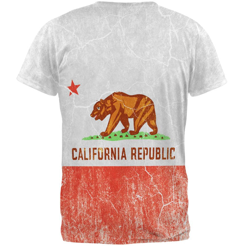 California Vintage Distressed State Flag All Over Mens T Shirt Men's T-Shirts Old Glory