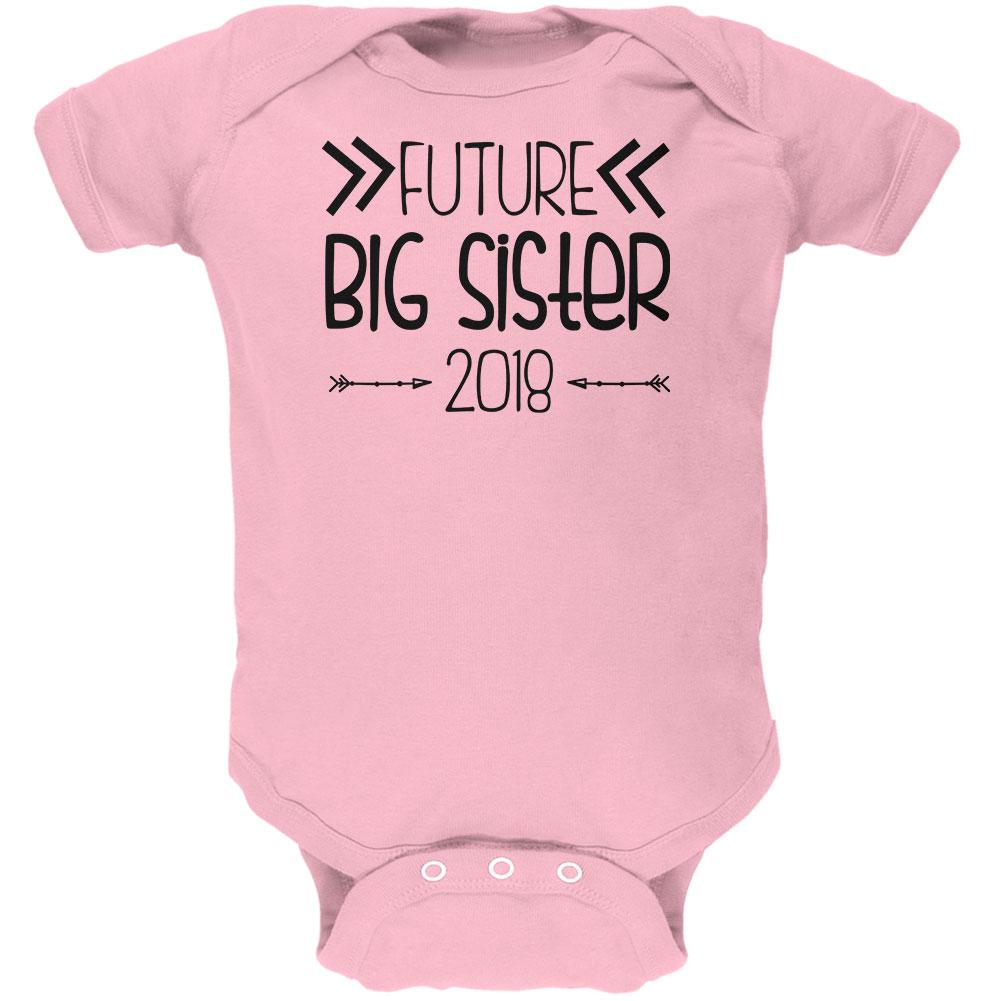 Future Big Sister Arrows 2018 Soft Baby One Piece Baby One Piece Old Glory 0-3M Light Pink