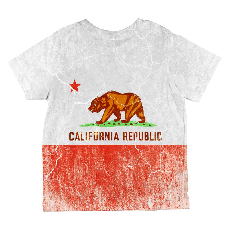 California Vintage Distressed State Flag All Over Toddler T Shirt Toddler T-Shirts Old Glory