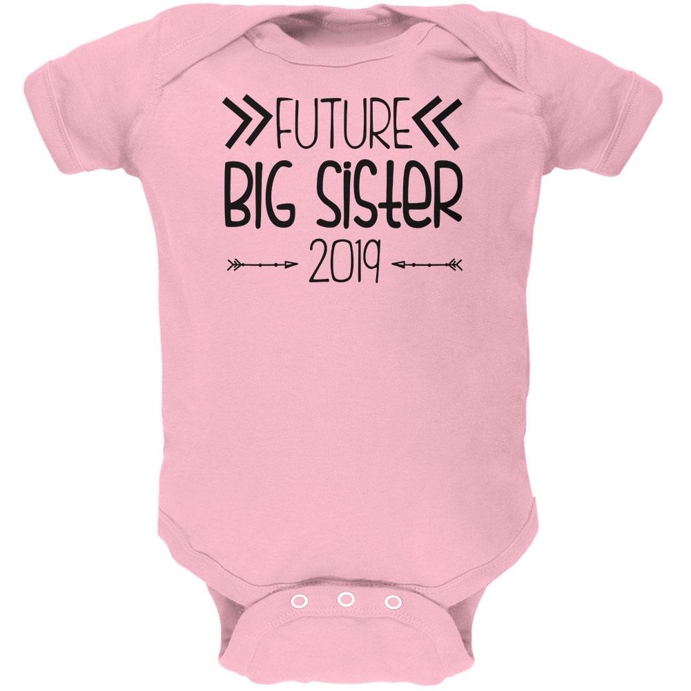 Future Big Sister Arrows 2019 Soft Baby One Piece Baby One Piece Old Glory 0-3M Light Pink