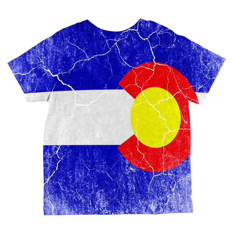 Colorado Vintage Distressed State Flag All Over Toddler T Shirt Toddler T-Shirts Old Glory