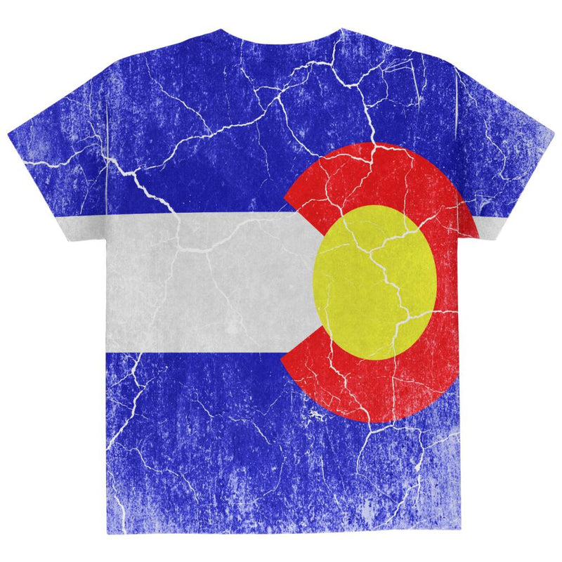 Colorado Vintage Distressed State Flag All Over Youth T Shirt Youth T-Shirts Old Glory