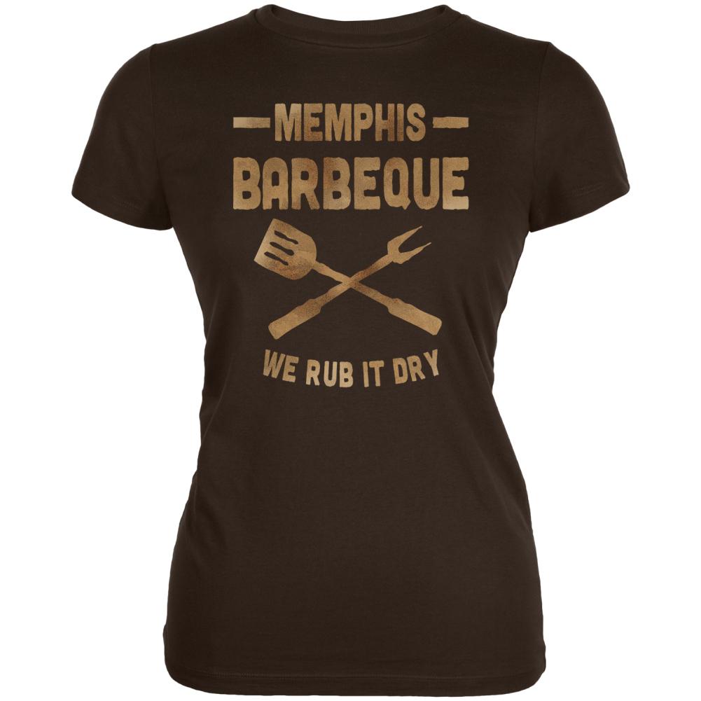 Memphis Barbeque Rub It Dry Juniors Soft T Shirt Juniors T-Shirts Old Glory 2XL Brown